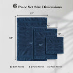 Miami 100% Cotton 6-Piece Towel Set - Lightweight & Quick-Drying
