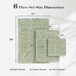 Miami 100% Cotton 6-Piece Towel Set - Lightweight & Quick-Drying