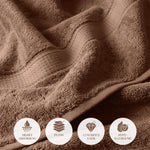 Egyptian Cotton Bath Towels Plush Absorbent Set of 2 - Madeline