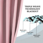 Blackout Window Curtains Solid Room Darkening Washable Set of 2