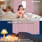 Blackout Window Curtains Solid Room Darkening Washable Set of 2