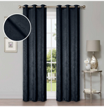 Blackout Window Curtains Wave Geometric Room Darkening Washable Set of 2