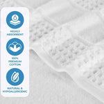 Superior Napa Zero Twist Cotton Solid Waffle Honeycomb Hand Towel Set of 6
