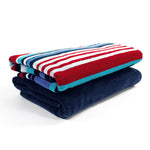 Nautical Stripe Oversized Cotton Beach Towel Set of 2 Piece
