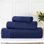 Superior Honeycomb Textured Border Luxury Cotton 3 Piece Towel Set