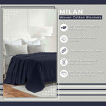 Superior Milan Cotton Textured Striped Lightweight Woven Blanket