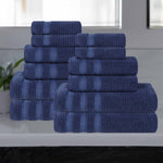 Superior Brea Zero Twist Cotton Ribbed Geometric 12 Piece Towel Set