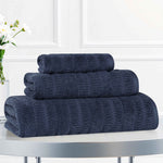 Mika Smart Twist Viscose Cotton Blend Textured Ribbed 3 Piece Set
