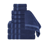 Superior Brea Zero Twist Cotton Ribbed Geometric 9 Piece Towel Set