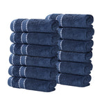 12-Piece Plush Face Towels Ultra Soft Egyptian Giza Cotton Niles