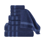 Superior Brea Zero Twist Cotton Ribbed Geometric 8 Piece Towel Set