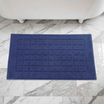 Superior Nora Cotton Thick Solid Checkered Washable Bath Mat Set of 2