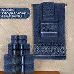 Zero-Twist Cotton Jacquard Towel Set 9 Piece - Sadie