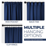 Blackout Window Curtains Solid Room Darkening Back Tab Set of 2