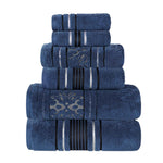 Superior Zero Twist Cotton Solid and Jacquard Floral 6 Piece Towel Set