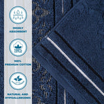Superior Zero Twist Cotton Solid Jacquard Floral Face Towel Set of 12
