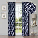Ribbon Trellis Washable Room Darkening Blackout Curtains, Set of 2