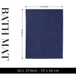 Superior Nora Cotton Thick Solid Checkered Washable Bath Mat Set of 2