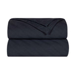 Superior Milan Cotton Textured Striped Lightweight Woven Blanket