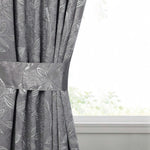 Blackout Window Curtains Leaves Pattern Room Darkening Set of 2