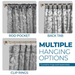 Leaves Room Darkening Back Tabs Blackout Curtain Panels, Set of 2