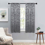 Leaves Room Darkening Washable Blackout Curtain Panels, Set of 2