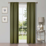 Blackout Window Curtains Solid Room Darkening Washable Set of 2