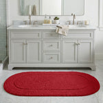 Oval Cotton Washable Non-Slip Bath Rugs or Runner