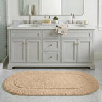 Oval Cotton Washable Non-Slip Bath Rugs or Runner
