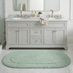 Oval Cotton Washable Non-Slip Bath Rugs or Runner