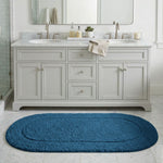 Oval Cotton Washable Non-Slip Bath Rugs or Runner