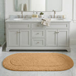 Oval Cotton Washable Non-Slip Bath Rugs or Runner