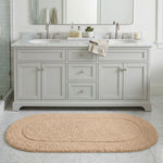 Oval Cotton Washable Non-Slip Bath Rugs or Runner