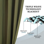 Blackout Window Curtains Solid Room Darkening Washable Set of 2