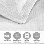 Lightweight Cotton Bedspread Sets 3-Piece Diamond Jacquard Matelassé