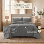 Lightweight Cotton Bedspread Sets 3-Piece Diamond Jacquard Matelassé