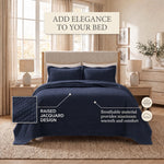 Lightweight Cotton Bedspread Sets 3-Piece Diamond Jacquard Matelassé