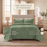 Lightweight Cotton Bedspread Sets 3-Piece Diamond Jacquard Matelassé