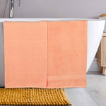Chevron Zero Twist Solid Jacquard Cotton Bath Sheet Set of 2