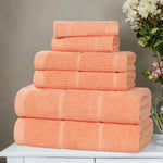 Milo Smart Twist Viscose Cotton Blend Solid Ribbed 6 Piece Towel Set