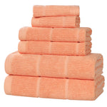 Milo Smart Twist Viscose Cotton Blend Solid Ribbed 6 Piece Towel Set
