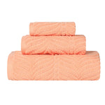 Superior Chevron Zero Twist Cotton Jacuqard 3 Piece Towel Set