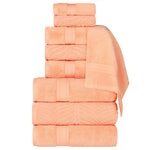 Superior Chevron Zero Twist Solid Jacquard Cotton 9 Piece Towel Set