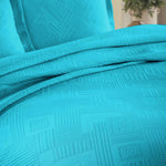 Lightweight Cotton Bedspread Sets 3-Piece Geometric Fret Jacquard Matelassé