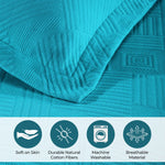 Lightweight Cotton Bedspread Sets 3-Piece Geometric Fret Jacquard Matelassé