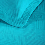 Lightweight Cotton Bedspread Sets 3-Piece Geometric Fret Jacquard Matelassé