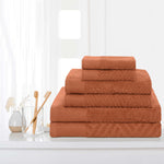 6 Piece Egyptian Cotton Basketweave Towel Set