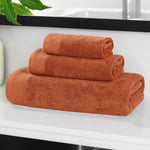 3 Piece Egyptian Cotton Bath Towel Set Basketweave