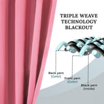 Blackout Window Curtains Solid Room Darkening Washable Set of 2