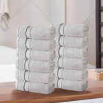 12-Piece Plush Face Towels Ultra Soft Egyptian Giza Cotton Niles